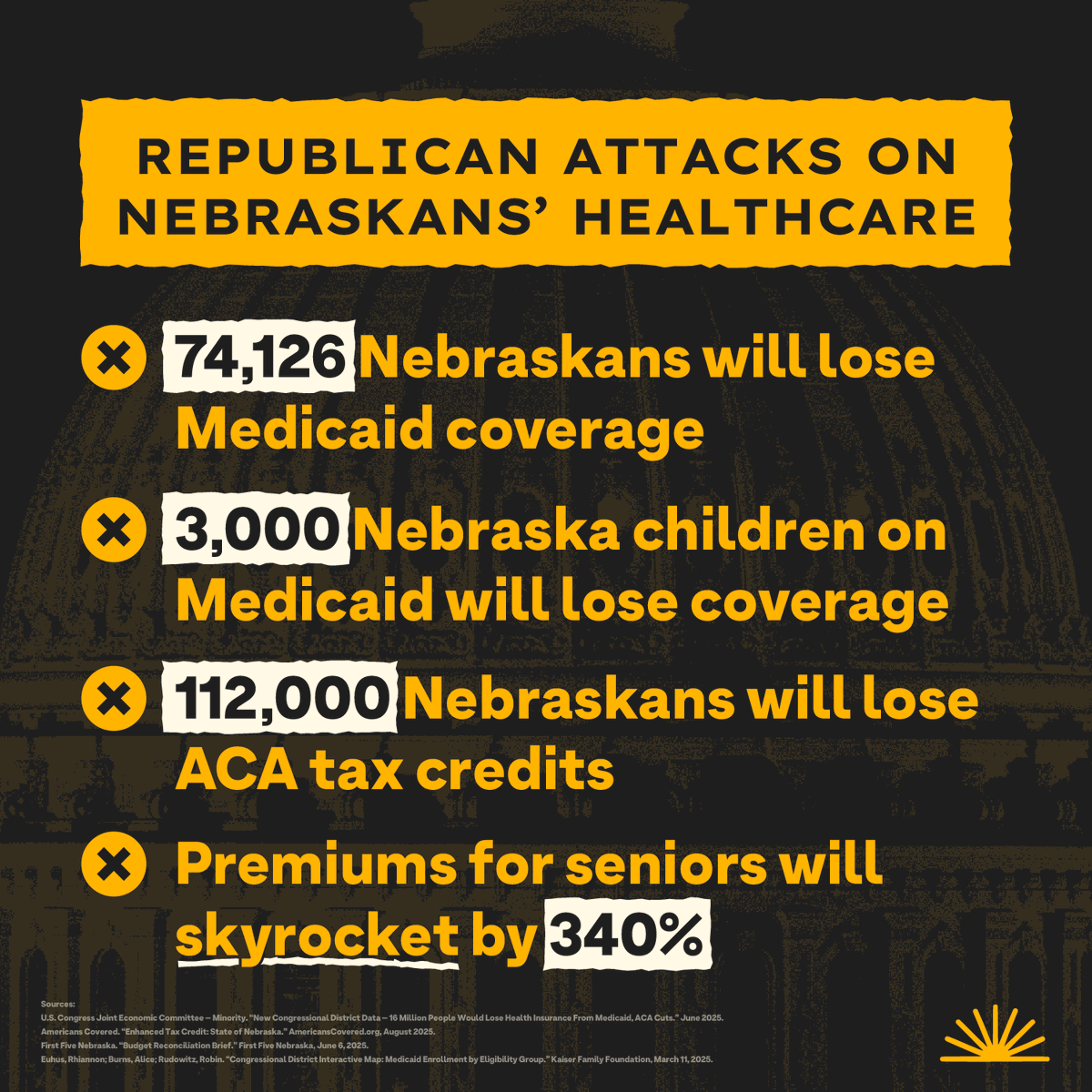 We're on Day 10 of the Republican shutdown. Republicans in DC would rather shutdown the government than stop your healthcare costs from skyrocketing. This is unacceptable, and in Congress I will fight every day to lower costs for Nebraskans and protect access to care.