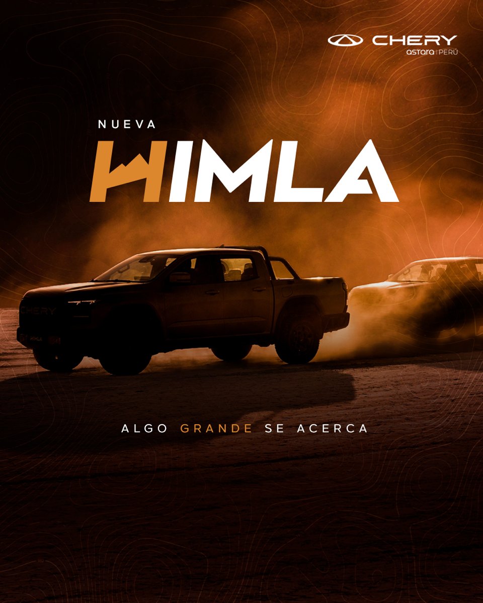 Con potencia, resistencia y confianza para dominar cualquier terreno 📷📷, muy pronto llega a Perú 📷 la nueva HIMLA, una pickup hecha para quienes nunca se detienen.

#CheryHIMLA #CheryPerú #PotenciaYResistencia #NuevaPickup