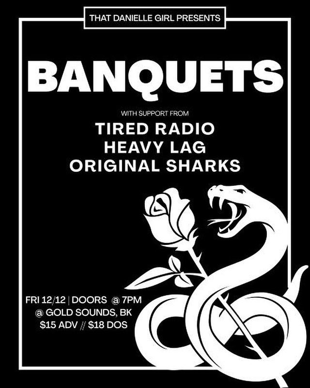 banquetsHQ's tweet image. Upcoming shows:

12/12/25 @ Goldsounds in Brooklyn NY

link.dice.fm/ySKSAs6fmXb?sh…

12/13 @ Ortleib’s in Philadelphia 

link.dice.fm/U89b06880162