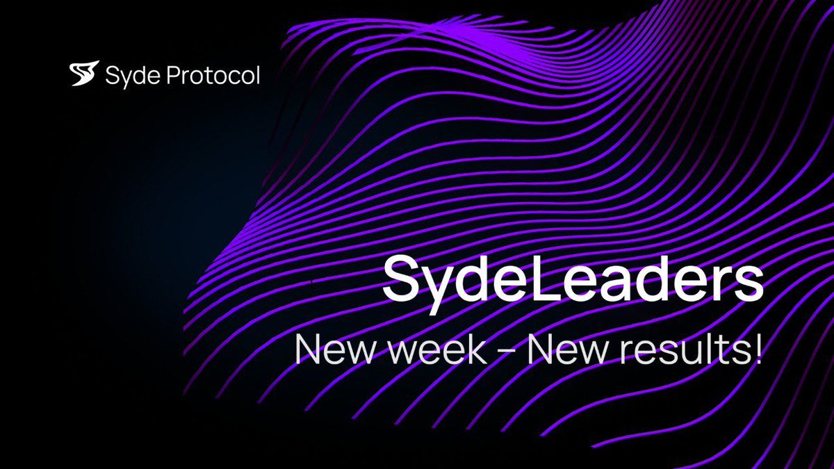 SydeLeaders 🏆
New week – new results! 💥

A new contender jumped to 4️⃣ place with 68,120 Syde Karma 🚀
Who’ll climb higher next week? 👀

Top 5 leaderboard: t.me/sydefi/284

You can also get on the leaderboard: app.syde.fi 😉