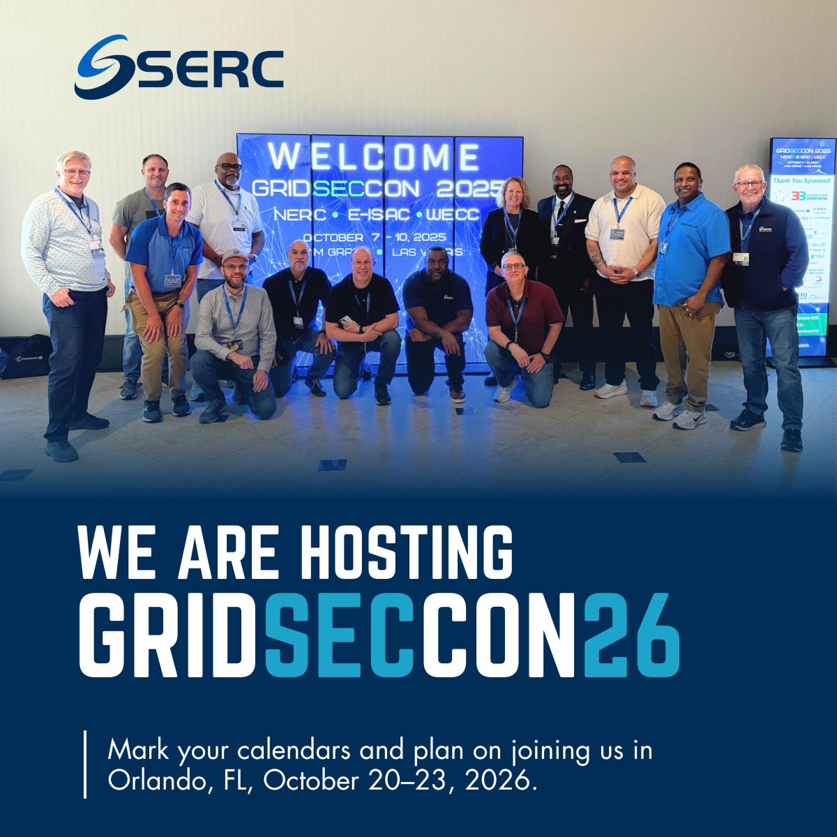 SERCReliability's tweet image. Thank you to E-ISAC, @NERC, and @WECC for a fantastic #GridSecCon2025. Our team left energized with new insights and connections to strengthen grid security. We’re excited to host #GridSecCon2026 in Orlando, Oct 20–23, 2026. See you there! #CyberSecurity #SERC