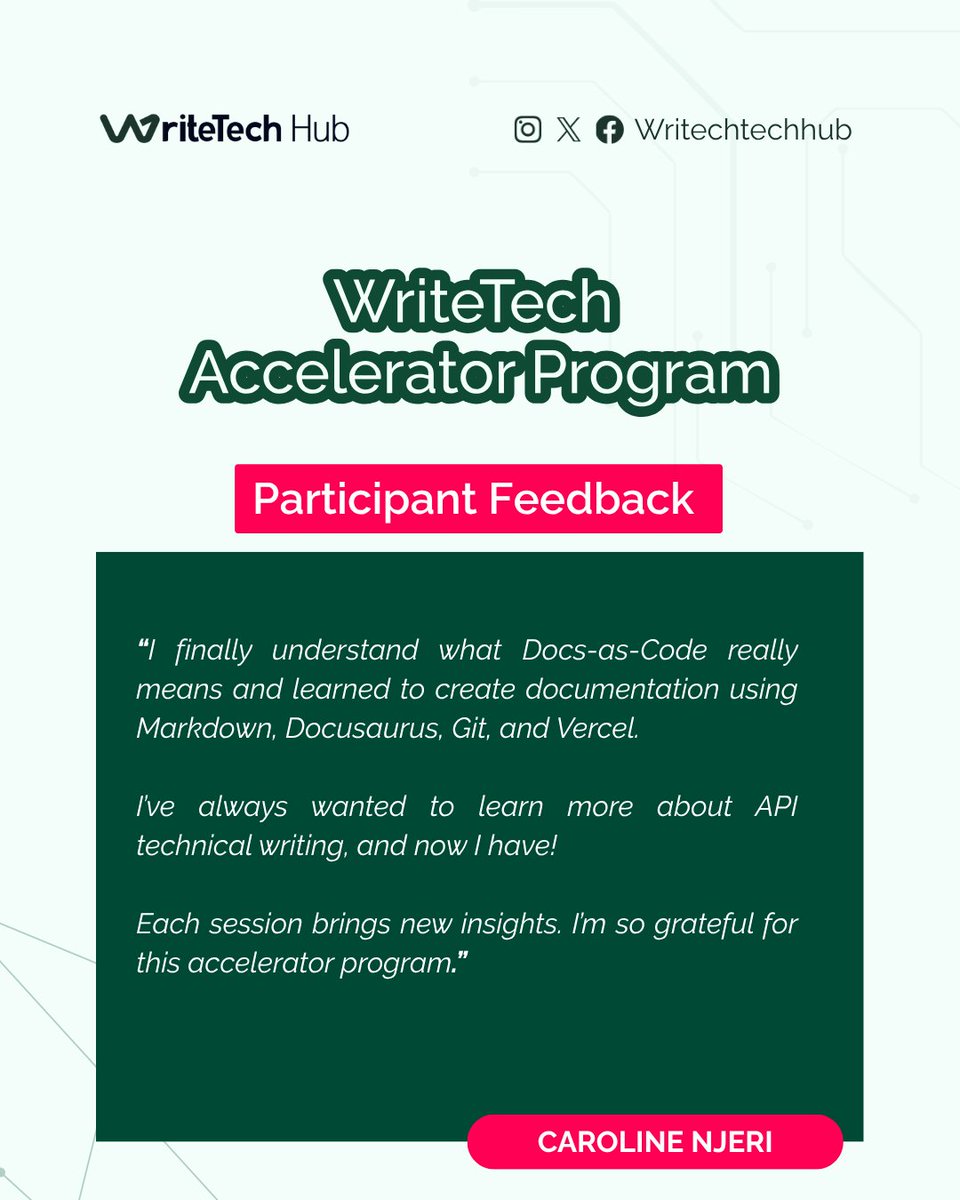 WriteTechHub's tweet image. Behind it all is WriteTech Hub, our community is dedicated to helping people break into and thrive in technical writing.  Join the community at: writetechhub.org/our-community/

#WriteTechAccelerator #WriteTechHub #TechnicalWriting #LearningInPublic #CommunityLearning