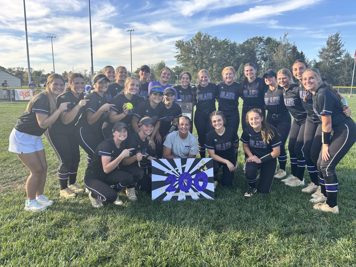 A special congrats to Head Coach Jennifer Fangmeier who surpassed her 200th win as head coach of the BHS softball program during today's series. 🌟

<a href="/EntPubSports/">Washington County Enterprise Sports</a> 
<a href="/BHSBlair/">Blair High School</a>