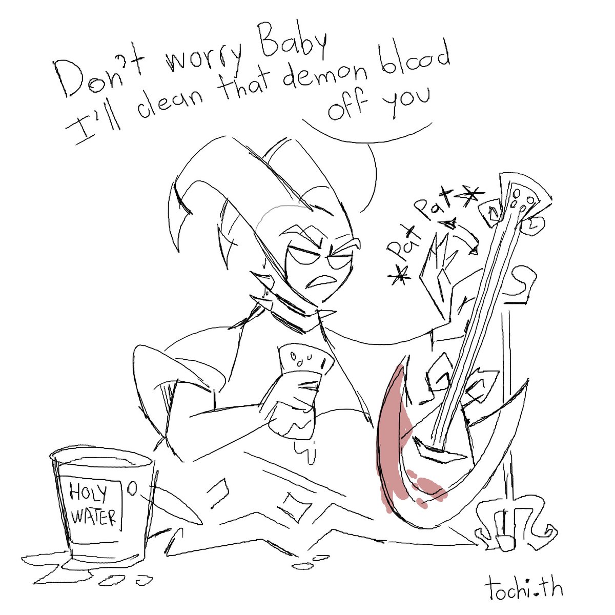Hicot5's tweet image. If Adam were alive, his guitar wouldn&apos;t be dirty #HazbinHotel #AdamHazbinhotel #Adam #HazbinHotelFanart