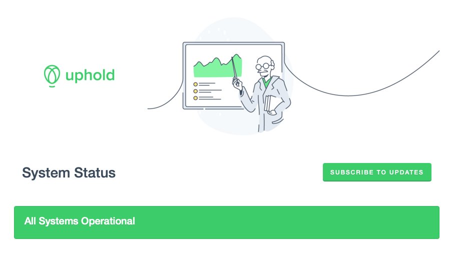 UpholdInc's tweet image. And we&apos;re back.

Thanks for your patience.