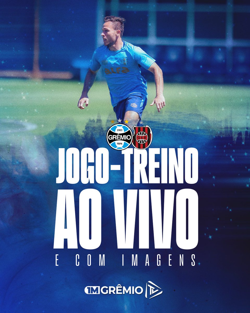 Gremio's tweet photo. AO VIVO E EXCLUSIVO!🇪🇪📺 A partir das 10h30, a GrêmioTV já vai estar 𝙘𝙤𝙢 𝙞𝙢𝙖𝙜𝙚𝙣𝙨 direto da Arena para a cobertura do jogo-treino aberto ao público. Então já programa o despertador, ativa o lembrete e vem com a gente neste sábado LO-TA-DO de Grêmio.

Leia: https://t.co/HLUqYLXmNo