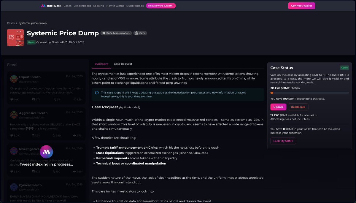 bubblemaps's tweet image. This is the worst liquidation event in recent history

A case is now live on the Intel Desk

Allocate $BMT to push researchers and the community to look into it

intel.bubblemaps.io/cases/64/syste…