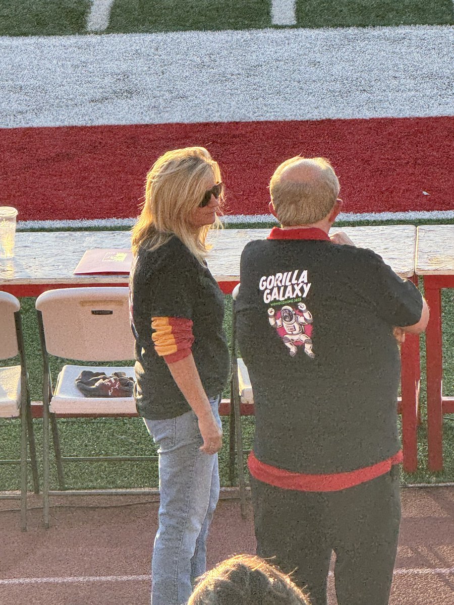 Vicky is getting ready to be a judge for our first experience of Yell Like Hell <a href="/pittstate/">Pittsburg State</a>. #GorillaNation #homecoming
