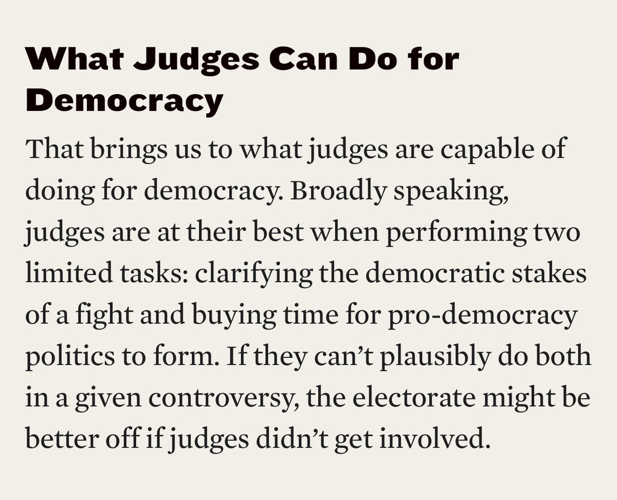 robertltsai's tweet image. Judges can’t save democracy. So what are they good for? @DemJournal bit.ly/46CzS73
