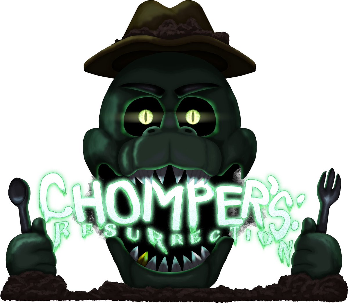 Pelusathedev's tweet image. [COMMISSION] Logo for Chomper&apos;s: Resurrection
#fnafart #chompers #2dart #FNAFMovie2