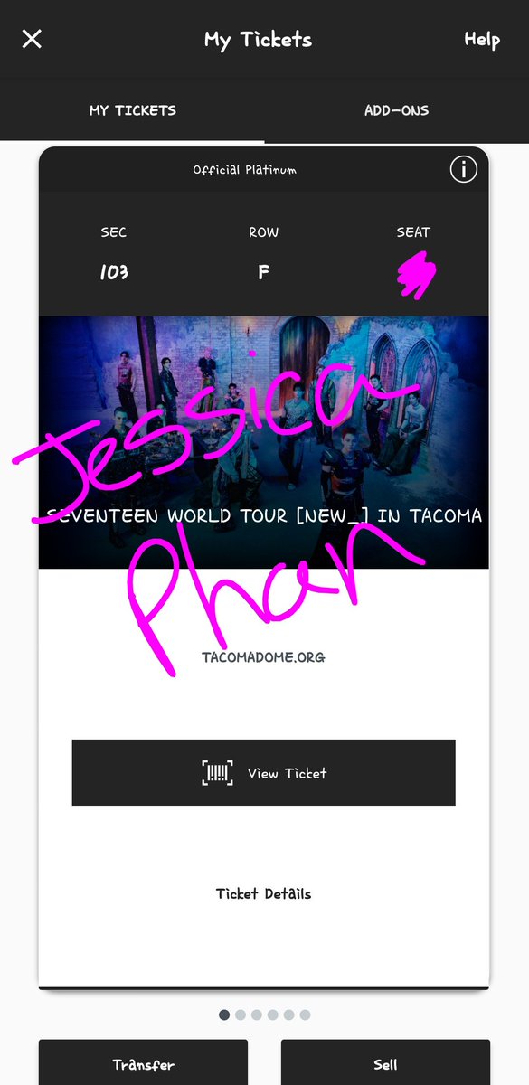JessicaPhan21's tweet photo. WTS Seventeen Now_ Tickets in  Tacoma October 11

2 tickets! Willing to FaceTime/video call for proofs! (I have Android and dark mode was on when we took the screenshot) 

Selling fv!
Open to offers!

#SVT_WORLDTOUR #SVT_TOUR_NEW_ #SEVENTEEN_NEW_IN_TACOMA https://t.co/XtoBpM93EA