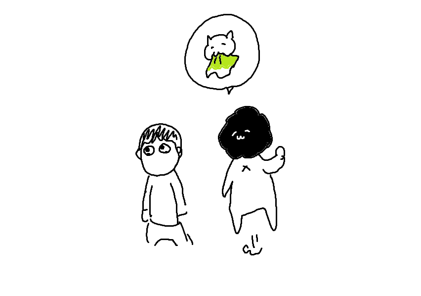 夫との散歩時に猫ってレタスとか野菜食べることあるんだって、と報告したけど興味なさそうだった 