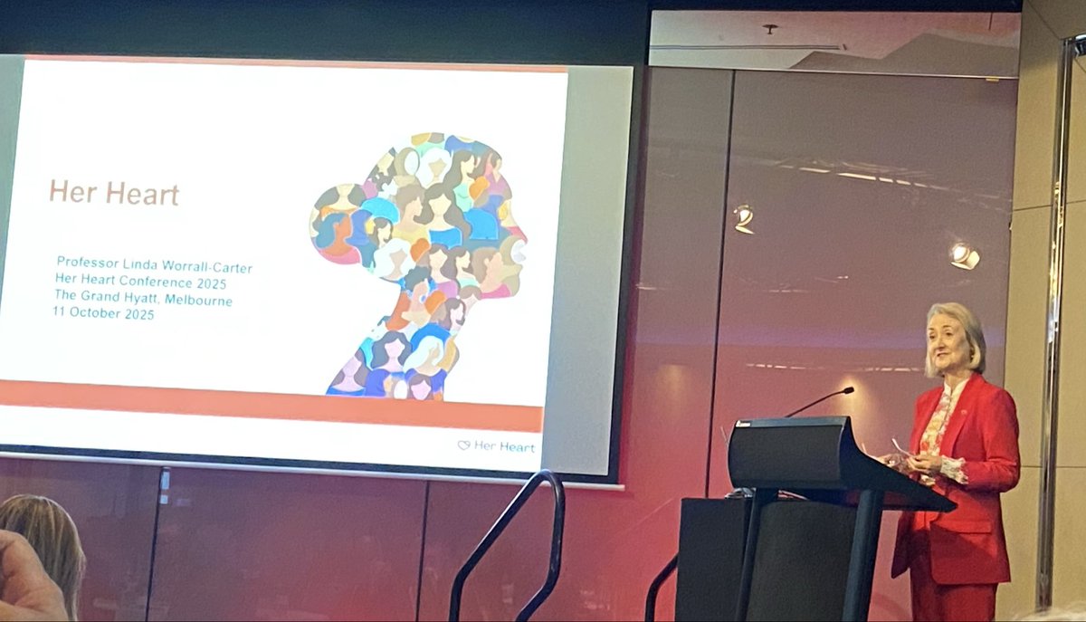 Excited to be here at the #HerHeartConference2025 with the inspirational Prof. Linda Worrall-Carter 
Congratulationson 10 years of <a href="/HerHeartAus/">Her Heart Australia</a>