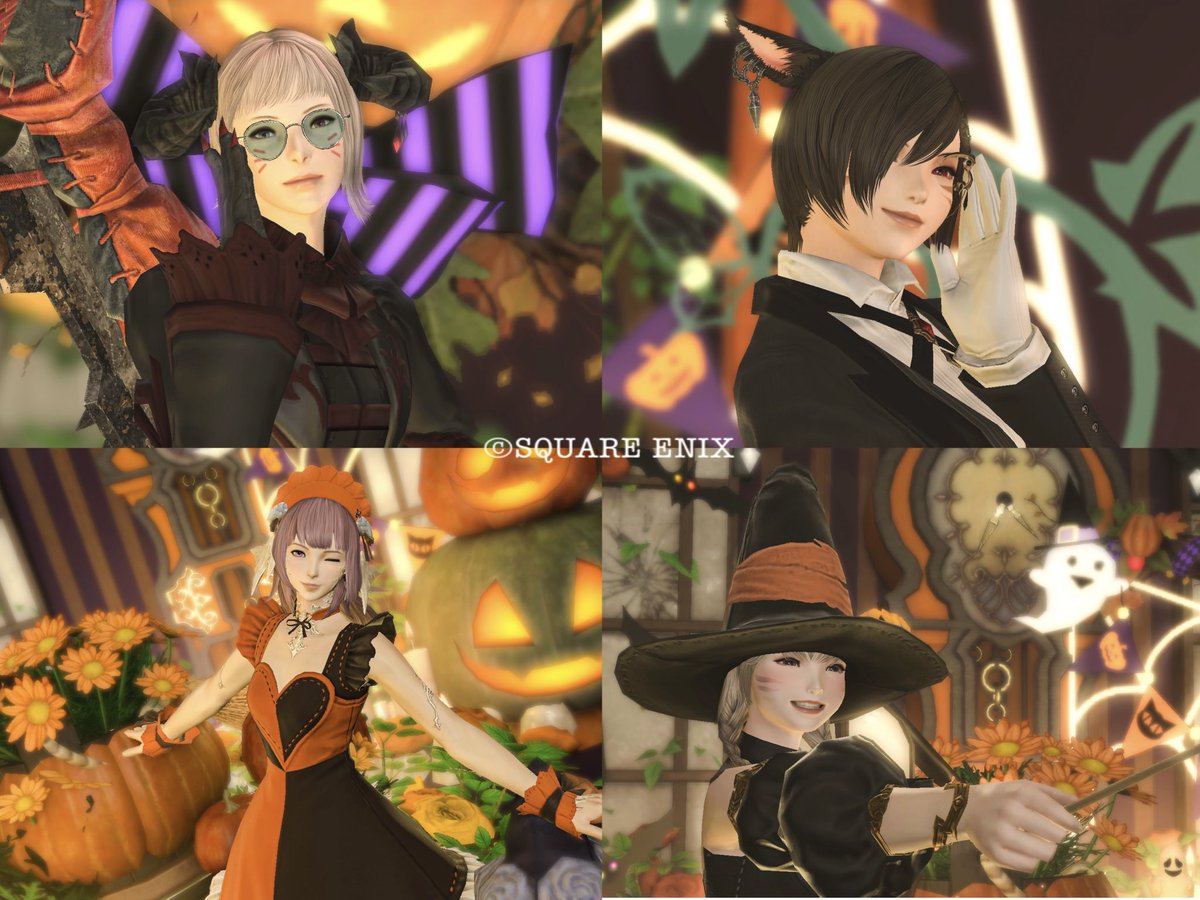 coco_ro_se's tweet image. こちらも可愛いハロウィンスタジオでした！最初どこに座ろう？でみんなしてうろうろしてるの面白かった笑

#インスタントスタジオ #FreeSpace  #FF14SS