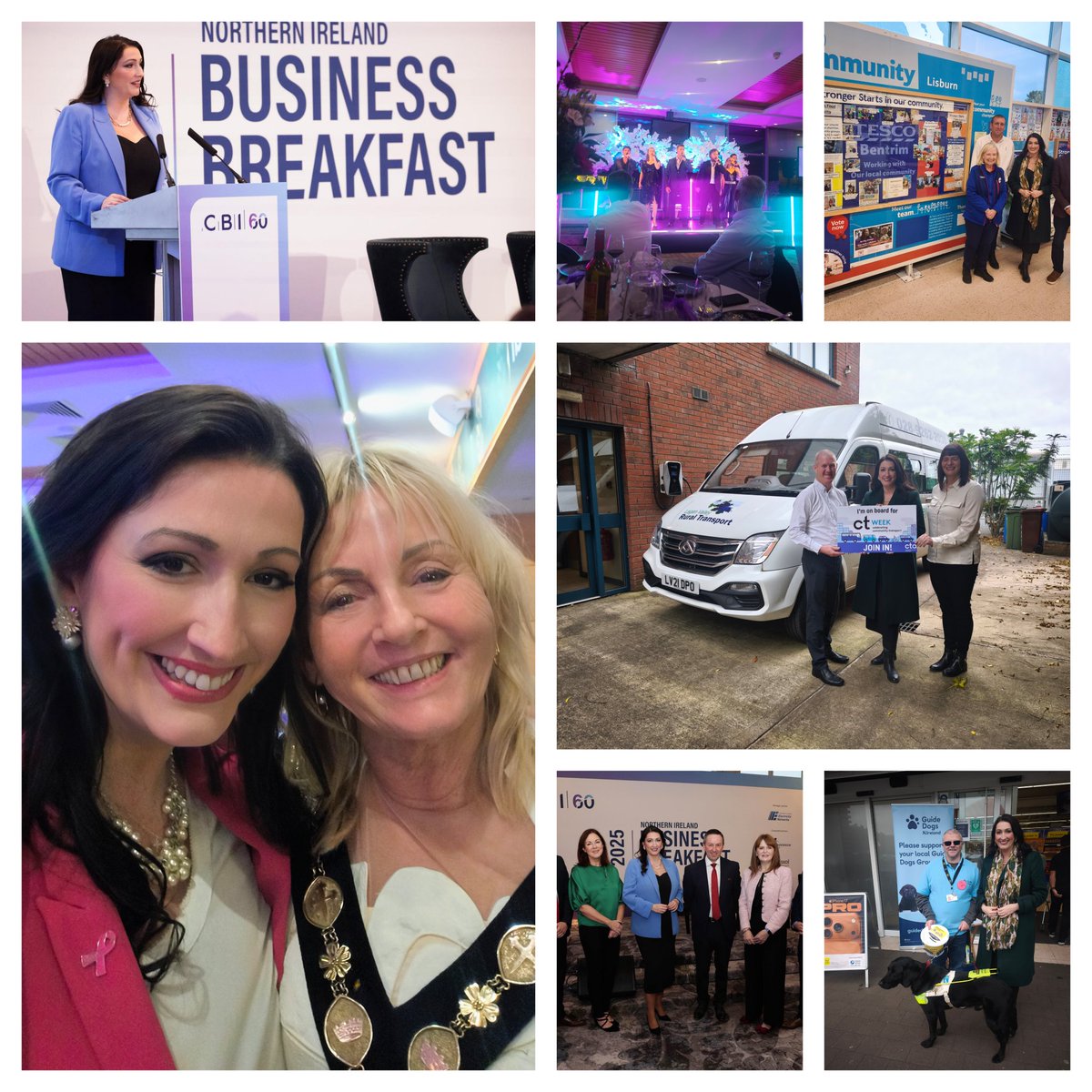 little_pengelly's tweet photo. Phew! That was some day! Just home after a busy but productive day! 

🥓 Started the day speaking at the CBI Business Breakfast 2025!
🏫 Visit to Lauralhill Community College to catch up with Principal Stevenson
🚐 Over to the Maze area for our Lagan Valley Constituency Surgery 
💑 Visit and catch up with Lagan Valley Rural Transport 
🛒 Visit to Tesco in Lisburn to meet with the Team and the Community Champions!🚀

And finished the day at the celebratory dinner for LCCC Mayor Amanda at Down Royal! What a lovely, fun and inclusive event with so many from community organisations with a focus on Breast Cancer awareness and inclusion for those with special needs and disability 💜🩷💜

(And of course that fantastic Northern Ireland win!! #GAWA!!) 

Tired but what a wonderfully fulfilling day (and a long list of things to action!! 💚💜