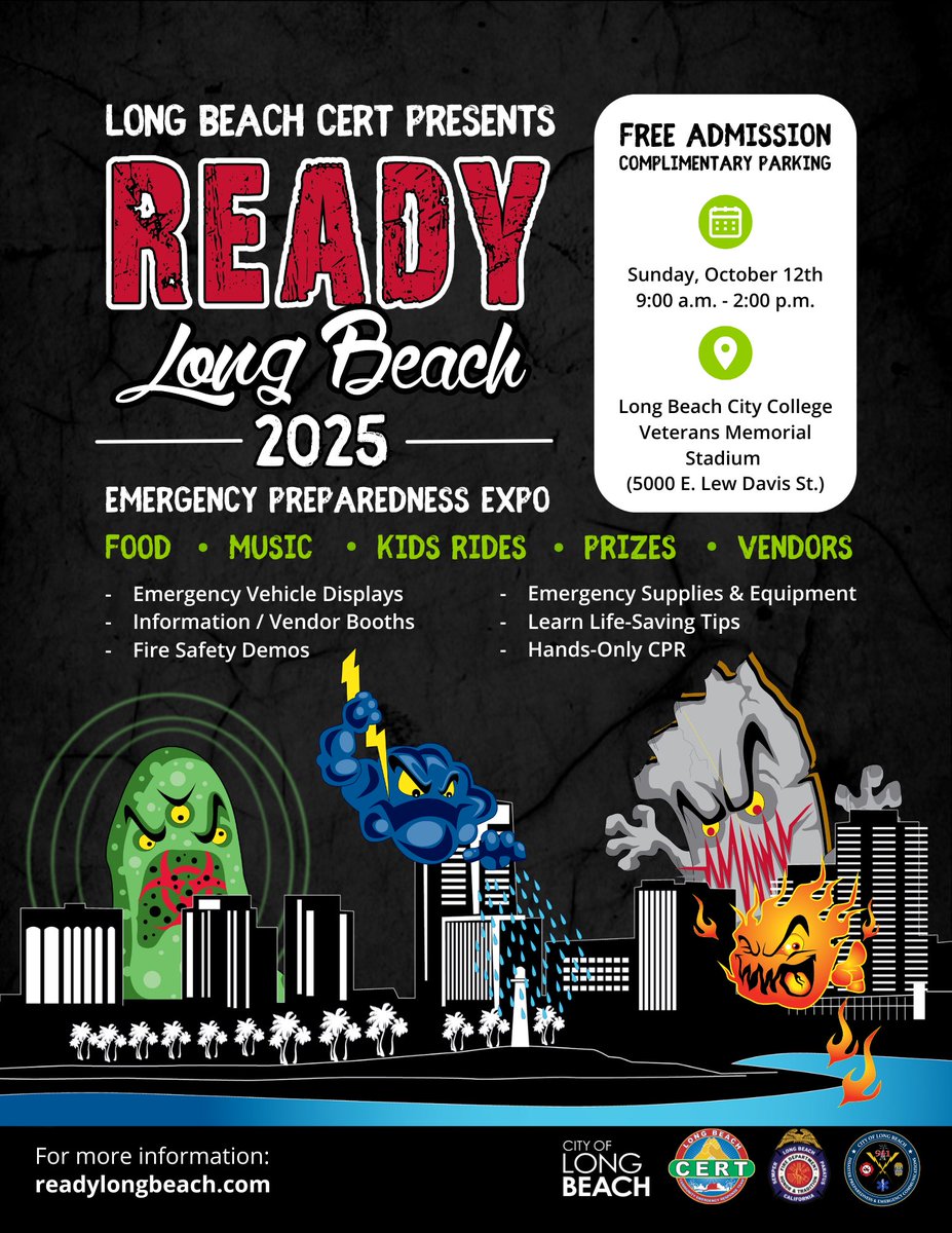 Our Building &amp; Safety team is joining READY Long Beach to share info on our Building Seismic Resiliency Program, designed to protect our community against property damage &amp; potential housing loss in a major earthquake.

🗓️ Oct. 12 | 9 a.m.-2 p.m.
📍LBCC Veterans Memorial Stadium