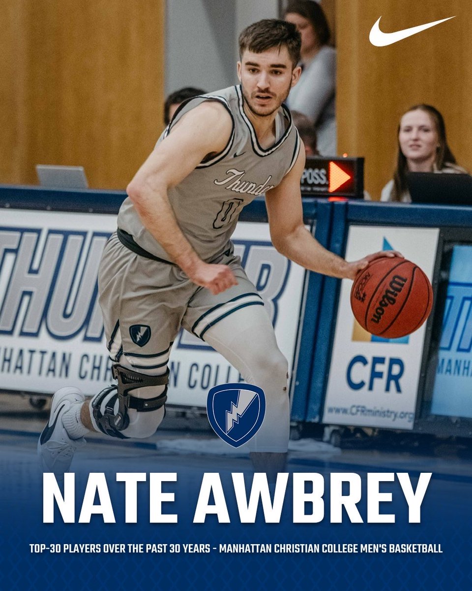 Top-30 Players Over the Past 30 Years ⛈️🏀

#️⃣2️⃣1️⃣ - Nate Awbrey (2018-22)

⚡️2x All-MCCC
⚡️2020-21 All-Region
⚡️2x NCCAA Scholar-Athlete
⚡️8th All-Time in Free Throw % (78.9%)

#RollThunder