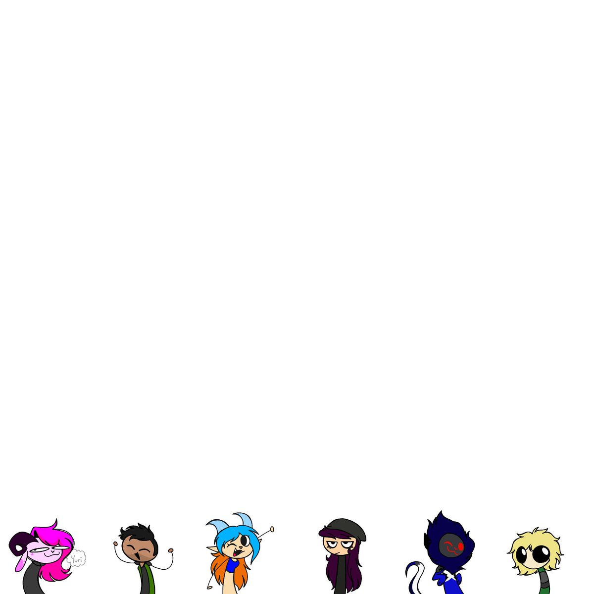 GeekyTheArtist's tweet image. I got bored, drop your OC or sona so it can join the wall lol