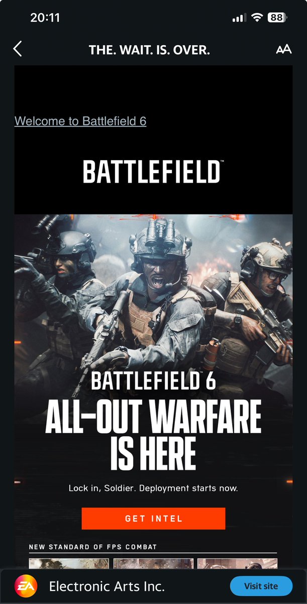 twolftaz's tweet image. ⁦@EA_DICE⁩ Still can’t launch my pre-ordered, pre-loaded #PhantomEdition so getting this email just now trolling me isn’t helping. 
Ruined my day 1 experience for #Battlefield6 #BF6DayOne