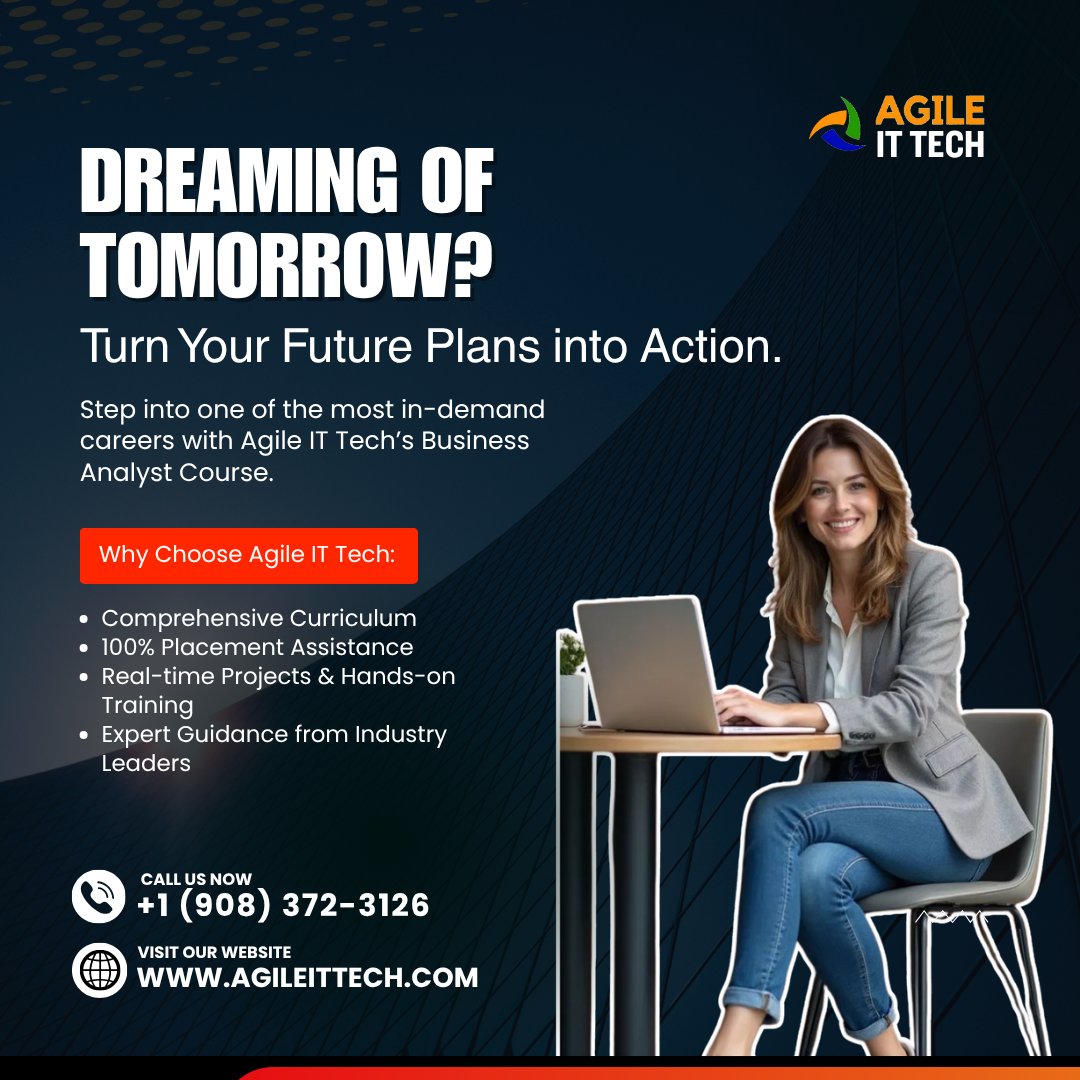 agileittech's tweet image. 𝐃𝐫𝐞𝐚𝐦𝐢𝐧𝐠 𝐨𝐟 𝐓𝐨𝐦𝐨𝐫𝐫𝐨𝐰? 𝐓𝐮𝐫𝐧 𝐘𝐨𝐮𝐫 𝐅𝐮𝐭𝐮𝐫𝐞 𝐏𝐥𝐚𝐧𝐬 𝐢𝐧𝐭𝐨 𝐀𝐜𝐭𝐢𝐨𝐧.
Visit our website:- 𝐰𝐰𝐰.𝐚𝐠𝐢𝐥𝐞𝐢𝐭𝐭𝐞𝐜𝐡.𝐜𝐨𝐦
#BusinessAnalyst #AgileITTech #CareerChange #FutureReady #businessanalystcourse #batraining