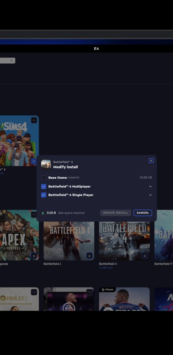 I bought Battlefield 6 in the EA app and downloaded the game, but it says I'm missing the base game… excuse me, please fix this issue?! 😡 #Battlefield6 #EA