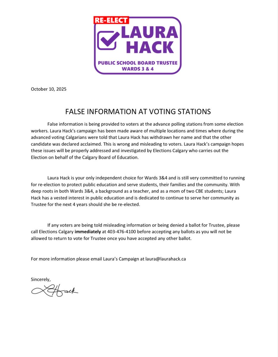 From Laura Hack’s Campaign: