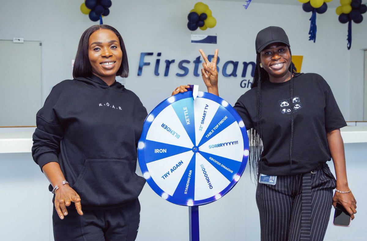 FirstBankGhana's tweet image. Customer Service Week was all about YOU! 🎉 To show our appreciation, we gave out amazing gifts to our wonderful customers. Here’s to putting you first, always! 🙏 

#CustomerServiceWeek #CustomerLove ⭐️ 
#YouFirst #SpinTheWheel