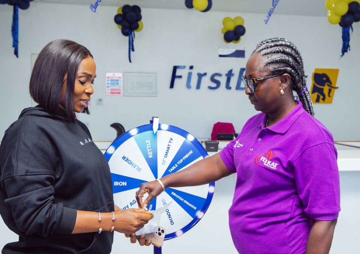 FirstBankGhana's tweet image. Customer Service Week was all about YOU! 🎉 To show our appreciation, we gave out amazing gifts to our wonderful customers. Here’s to putting you first, always! 🙏 

#CustomerServiceWeek #CustomerLove ⭐️ 
#YouFirst #SpinTheWheel