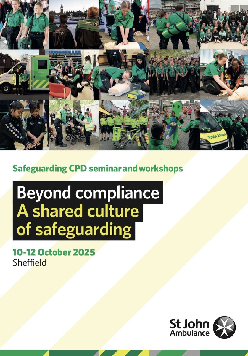 🚑 It’s time for the St John Ambulance Safeguarding 2025 Conference!
Let’s learn, connect, and strengthen our commitment to protecting lives and communities. 💚
#StJohnAmbulance #safeguaring <a href="/stjohnambulance/">St John Ambulance England</a>