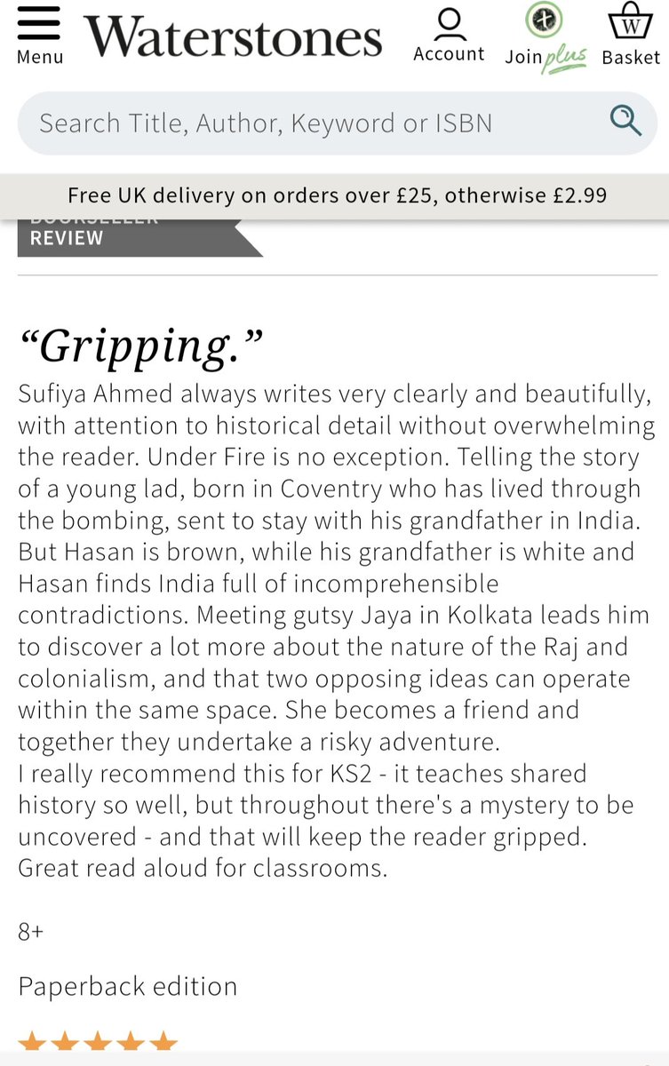 "I really recommend this for KS2, it teaches shared history so well, but throughout there is a mystery to be uncovered" ...thank you Fleur Hitchcock for this lovely @waterstones review for #UnderFire 🥰