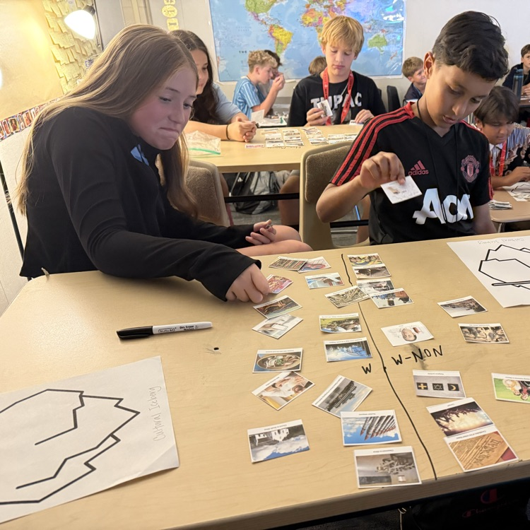 HumbleISD_CMS's tweet image. 🌍 Culture in Action! 🌍 Sixth graders explored what makes cultures unique with a Culture Card Sort — sorting material vs. non-material culture and diving into what’s above and below the iceberg! 🧠❄️ Great discussions and connections! 💚 #CMSColts #WorldCultures #GlobalLearners
