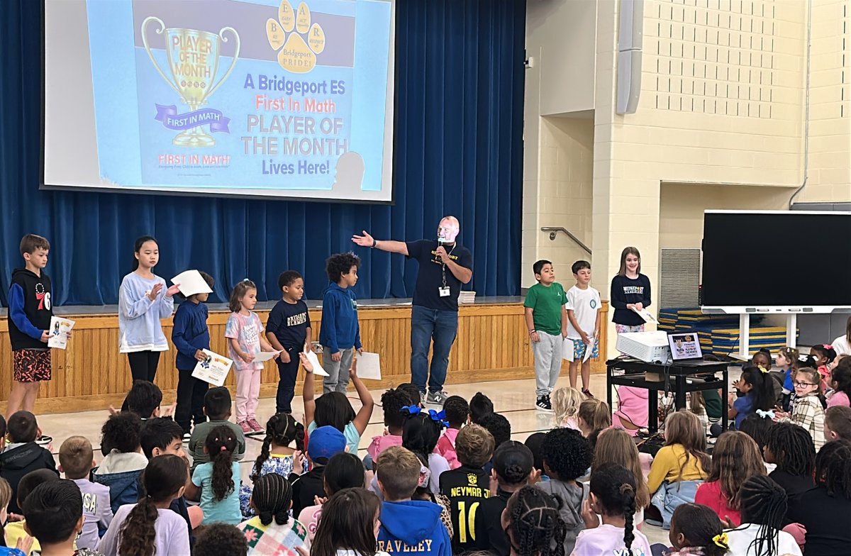 Bpt_BEARs's tweet image. CONGRATULATIONS TO OUR BEARS! Today we held our first Gold & Blue Assembly of the year! We recognized FIM achievements, Artists of the month, BPT Pride, and Fitness First Friday students! #BridgeportPROUD!
@RobertSun24 @FirstInMath @24game @UpperMerionSD