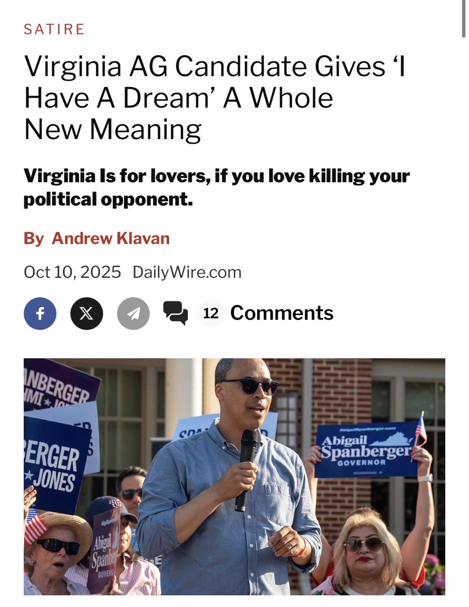 andrewklavan's tweet image. Virginia AG Candidate Gives ‘I Have A Dream’ A Whole New Meaning