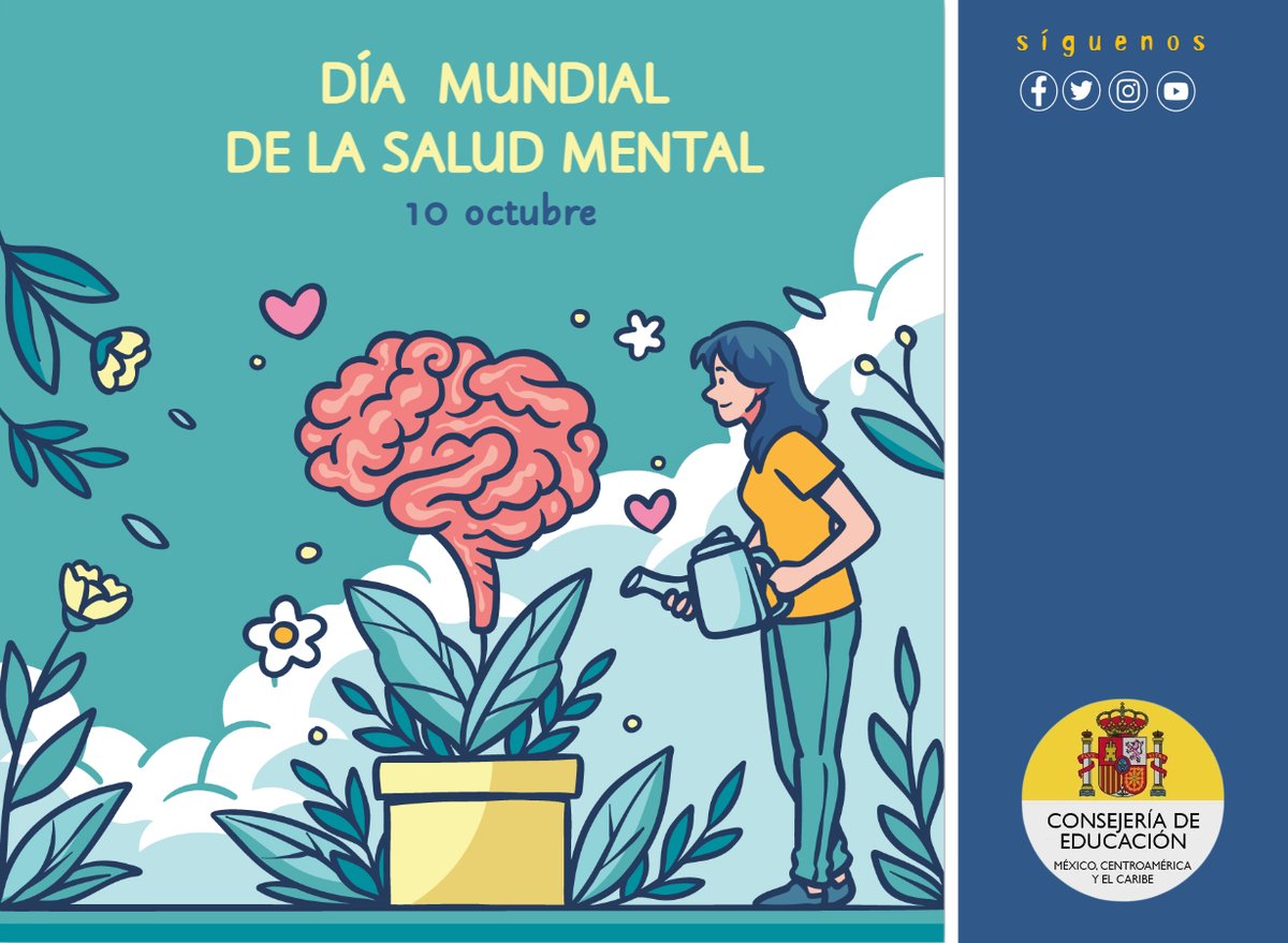 consejeriaedumx's tweet image. Desde esta Consejería reafirmamos nuestro compromiso con una educación que integre el bienestar emocional como parte del desarrollo integral.

La salud mental es un derecho humano universal. Formar en salud mental es formar en empatía, resiliencia y respeto. 💛🧠
#EstudiaEnEspaña