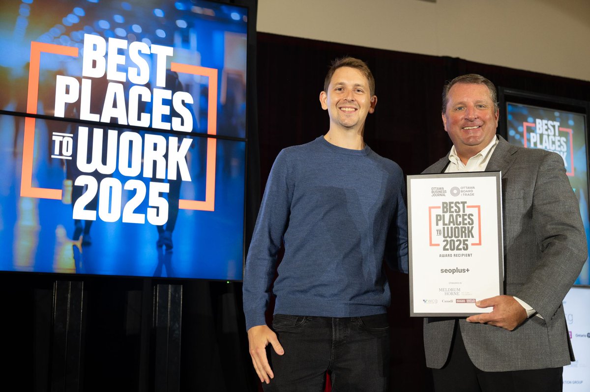 Earlier this week, our co-founder, <a href="/SEOBrock/">Brock Murray</a>, accepted the Best Places to Work 2025 recognition on behalf of our team!

This recognition, awarded by the <a href="/obj_news/">Ottawa Business Journal</a> and the <a href="/ottawabot/">Ottawa Board of Trade</a>, marks our second consecutive year receiving this prestigious honor and reinforces our commitment