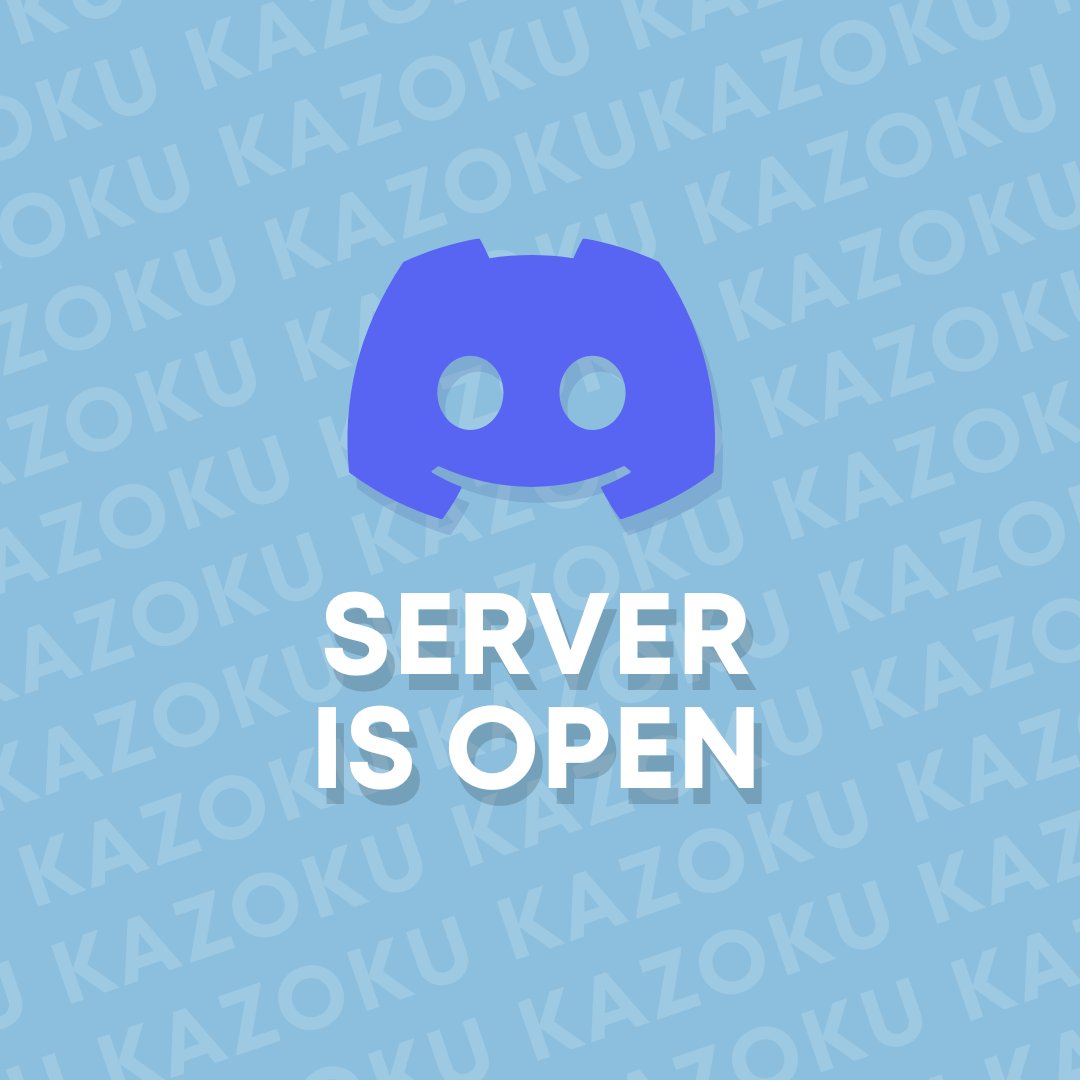 🧩Kazoku Events Server is now open!🧩

Join our new hub for all things events, contests, and collabs! Starting with our Fall-entines contest happening right now! 💌✨

Want to participate or learn more? Head into the server for all the details!

🔗 Join here: