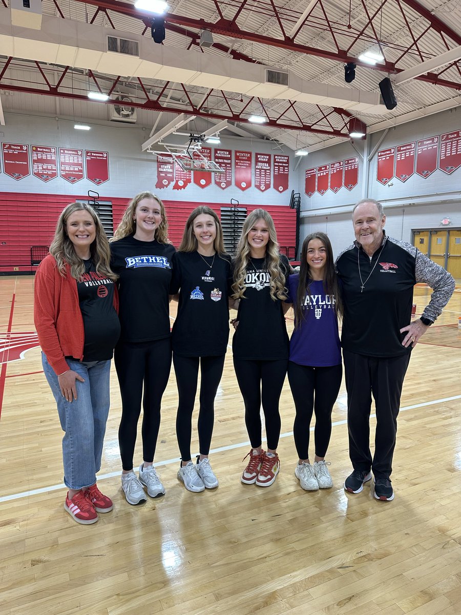 Congratulations to our four seniors and their college commitments. Hayden signed with Bethel, Natalie signed with IU Kokomo, and Azure signed with Taylor. Sam is going to be an OBGYN. Beyond proud of you four!!!