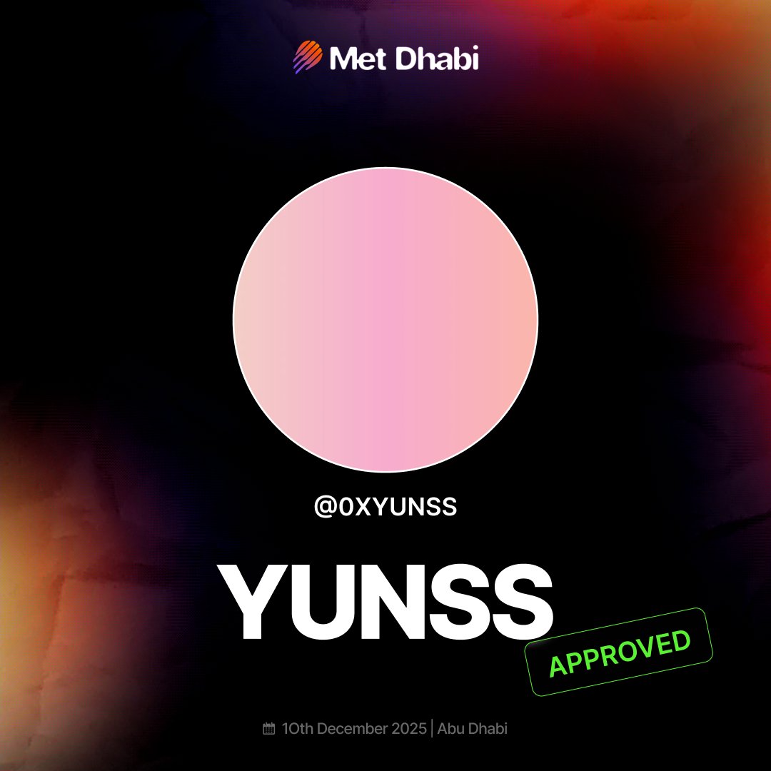 Yunus approved badge for Met Dhabi event