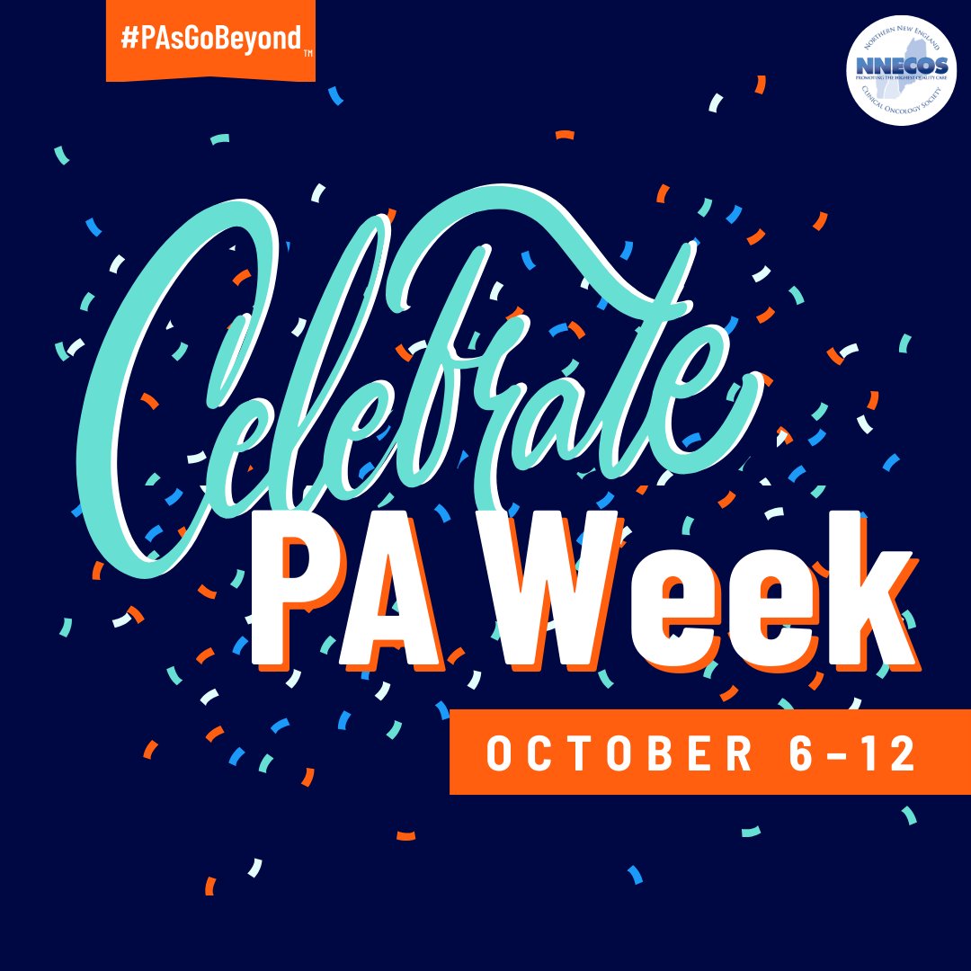 NNECOS joins in celebrating the many wonderful PAs providing high level care to cancer patients in our area! 👏