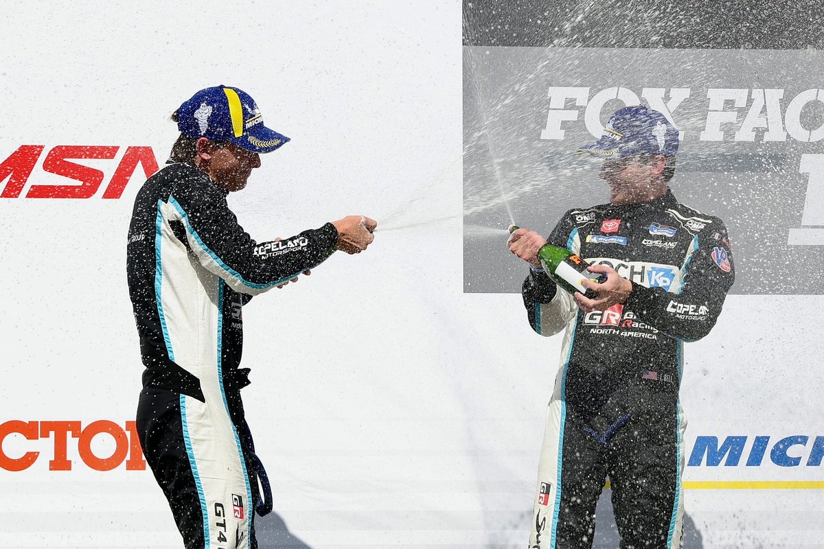 P2 BABY!! Celebrations all around for securing our first @imsa Michelin Pilot Challenge podium at Road Atlanta!

#CopelandMotorsports / #MichelinPilotChallenge / #IMSA / @roadatlanta