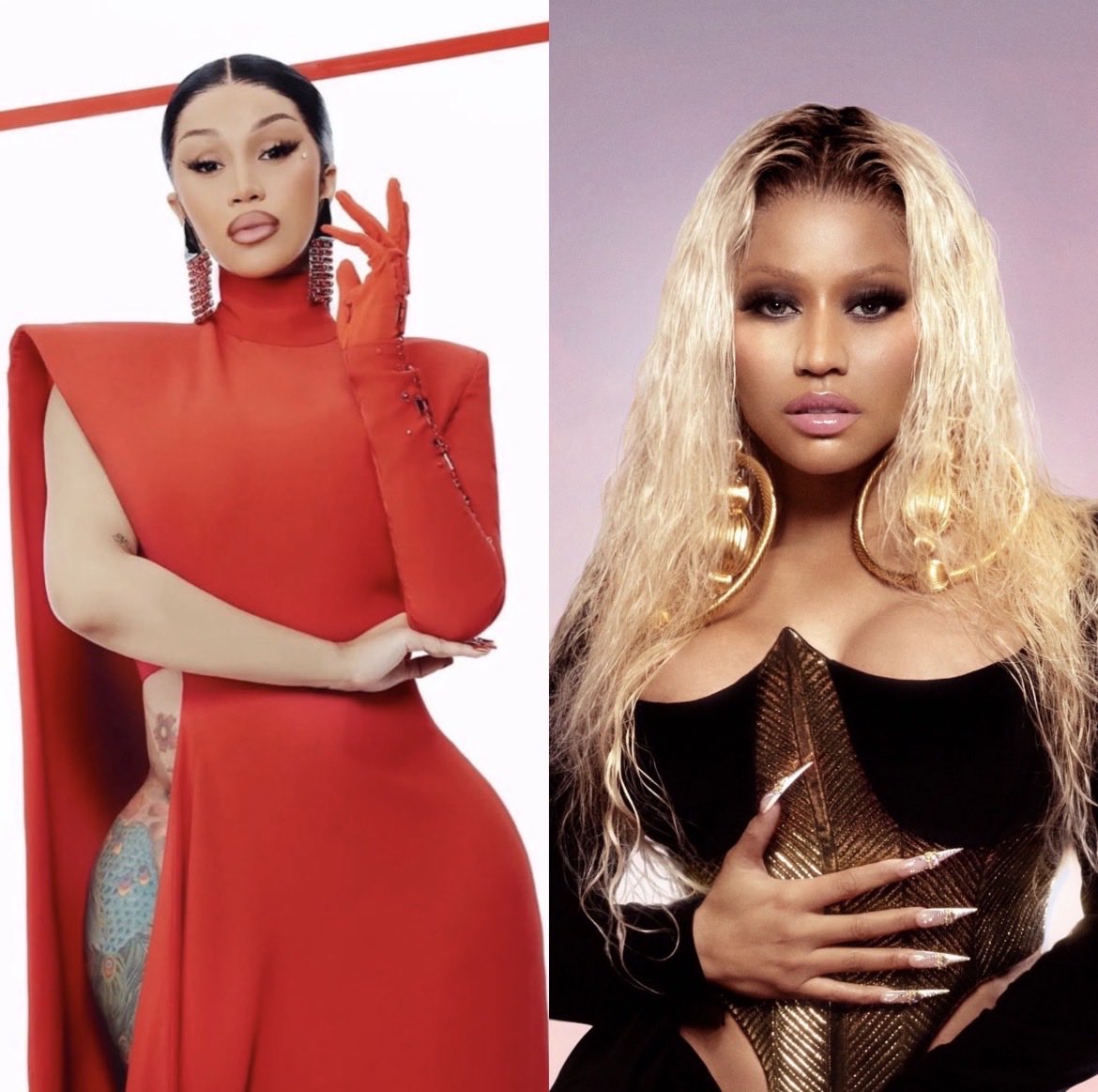 KxngCardo's tweet image. Cardi B (@iamcardib) surpasses @NICKIMINAJ as the highest-certified female rapper in RIAA Digital sales: 

Cardi B — 77M 
Nicki Minaj — 65.5M