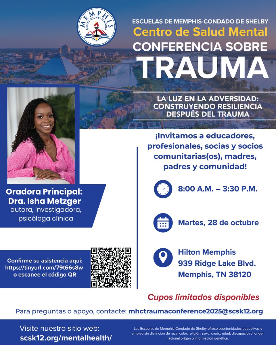 Mental health is always important! Join us on October 28 to listen and participate in an important conversation about building resiliency after trauma.

🔗 RSVP: tinyurl.com/79t66s8w