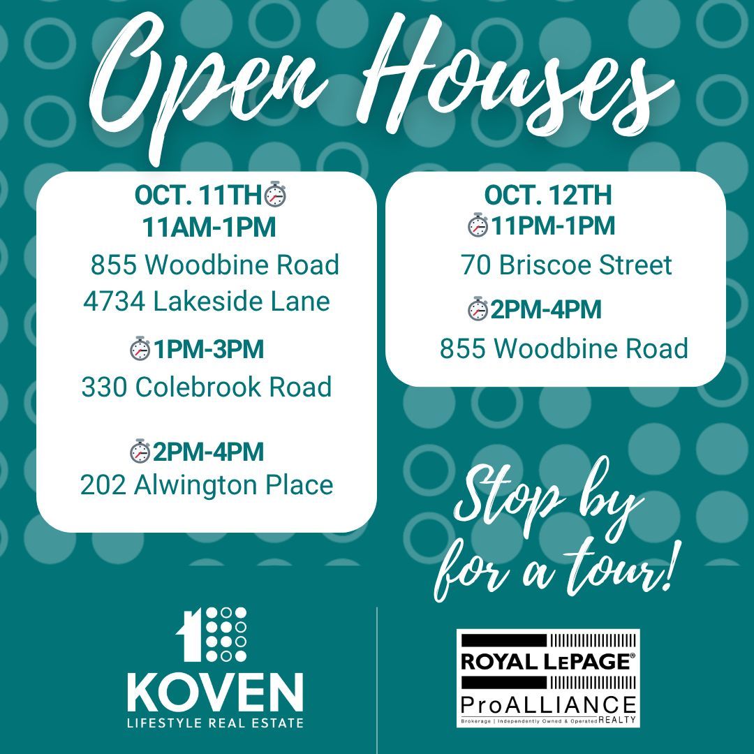 🏡 Explore Our Open Houses This Weekend! ✨
We’re opening the doors to five beautiful properties — and one of them could be your dream home! 

👋 We look forward to welcoming you!
