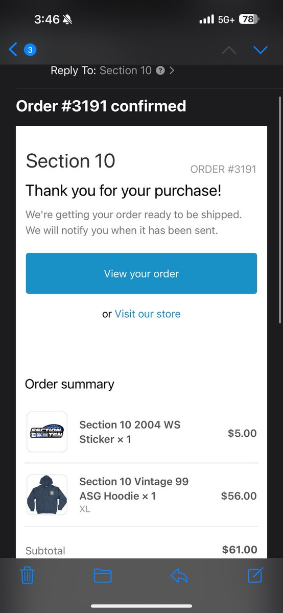 TheNathanRea03's tweet image. Don’t think I ordered anything faster @Jared_Carrabis @Steve_Perrault @ColeyMick @tylermilliken_