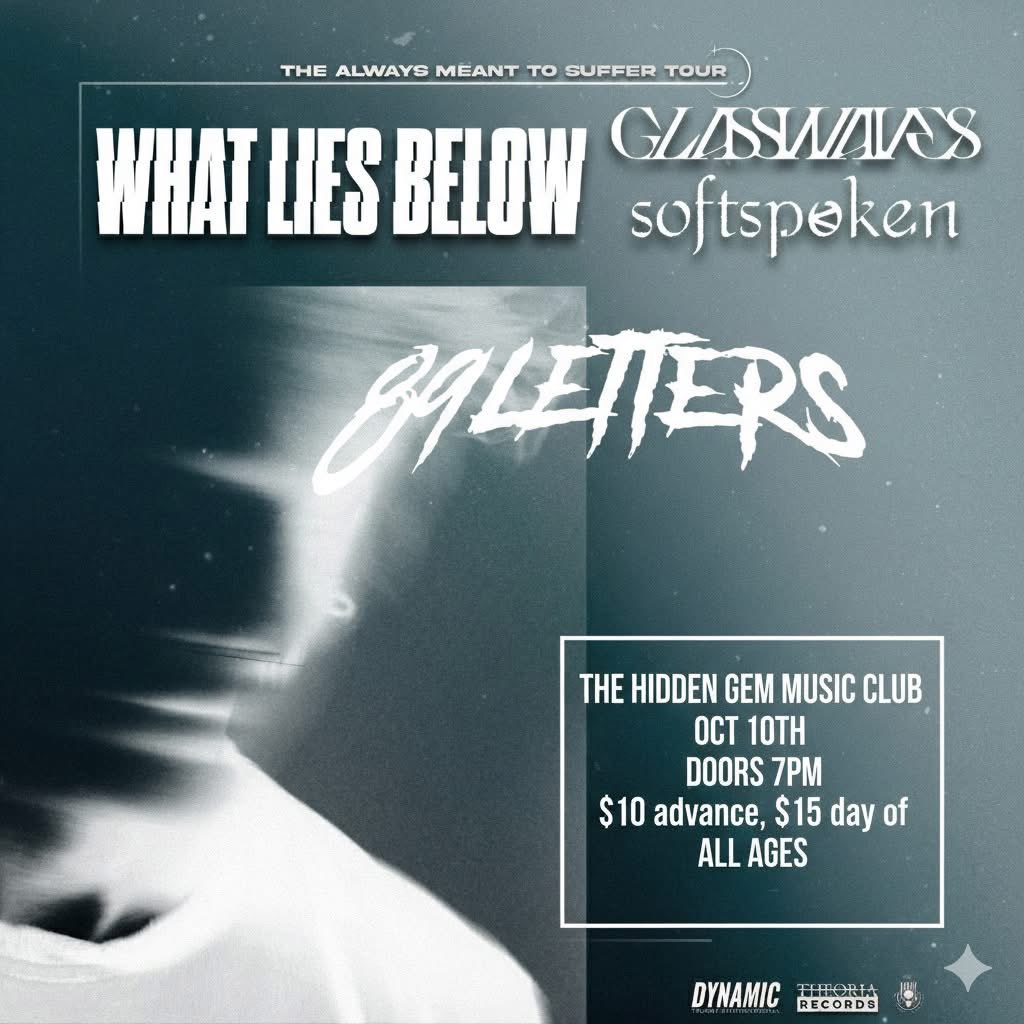 ≡ DAYTON, OH

Tonight, we perform at The Hidden Gem Music Club. We’re finally meeting up with What Lies Below and Softspoken to kick off The Always Meant To Suffer Tour. Joining the show is 89 Letters as local support. Be early. See you soon🖤

Captures by Kyle WK McDowell