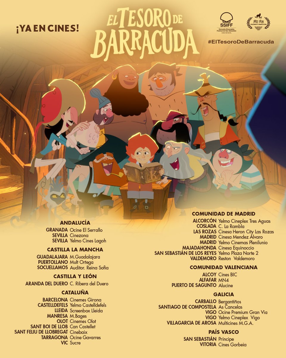 Decían que leer no sirve para nada... ¡hasta que hay un tesoro de por medio! 🤑

#ElTesoroDeBarracuda 🪤, la película de animación española del momento, inicia su semana 3️⃣ en taquilla. ¿Te apuntas?