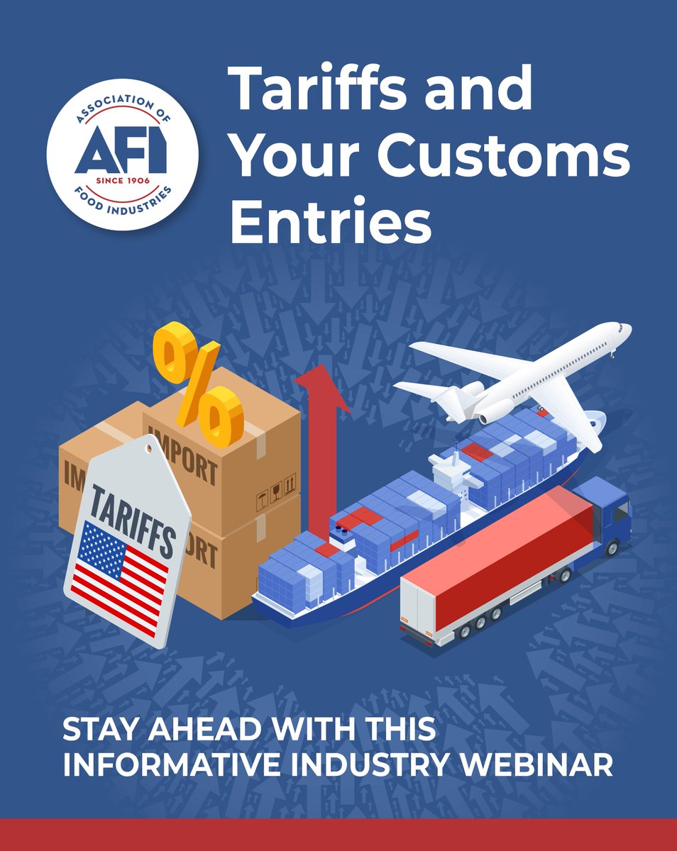 Tariff announcements &amp; changes create numerous questions on the Customs clearance process, including country-of-origin declarations, tariff rates, and packaging make-up. Sign up for Ashley Coxey's webinar to stay in the know!
October 20, 2 p.m. (est)
my.afius.org/afievents
