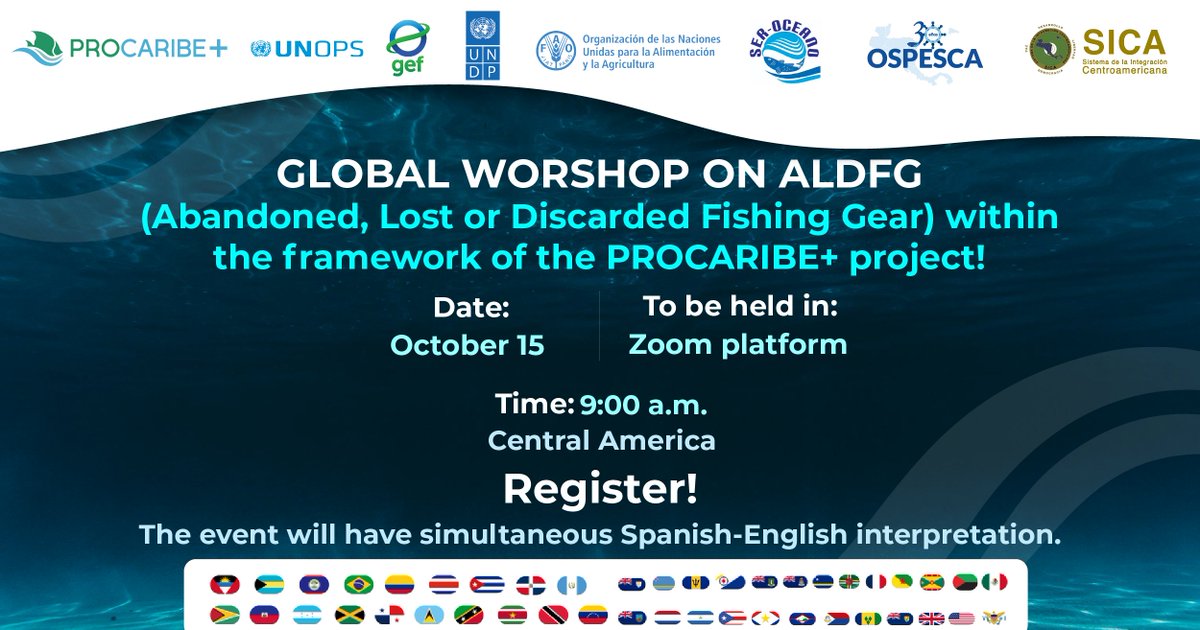 JOIN US on October 15 at 9am Central/3pm UTC on Zoom for a presentation by GGGI on how we're working on solutions to ghost gear in the Caribbean and around the world. See you there! Register here to attend on zoom: zoom.us/webinar/regist…