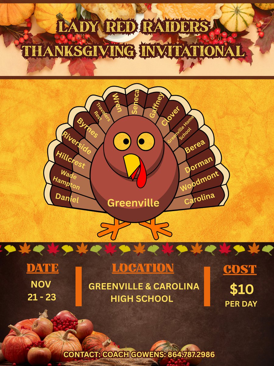 🚨 GET READY! GET READY! 🚨

🏀FANS
🏀SPECTATORS
🏀 REFEREES
🏀MEDIA 
🏀COLLEGE COACHES

TOURNAMENT STARTS FRIDAY, NOVEMEBER 21st @ 5:00pm AT BOTH LOCATIONS 

THERE  WILL BE A HOST OF GREAT TEAMS, GREAT PLAYERS, &amp; LOADED TALENT FROM THE UPSTATE!

😊 WE HOPE TO SEE YOU THERE 😊
