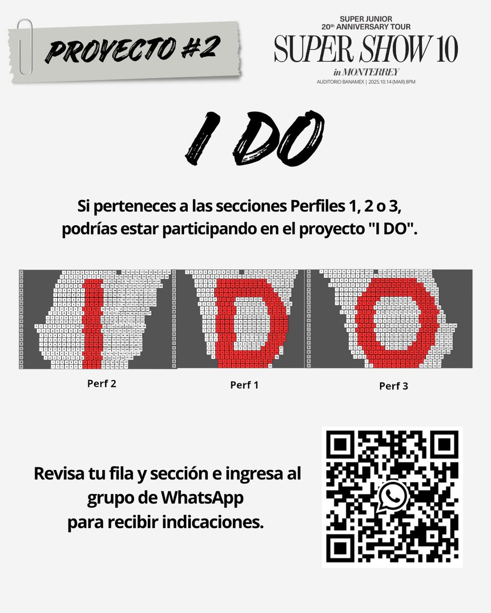 MxUnion_ELF's tweet image. PROYECTOS 
SUPER SHOW 10 EN MONTERREY 🤠

🔷 PROYECTO #2: "I DO".

ELF DE MONTERREY 
¡Revisa tu boleto!

Identifica tu fila y número de asiento y revisa si aparece en rojo. Si es así ¡sostendrás cartel! 

Ingresa al grupo de WhatsApp donde estaremos dando indicaciones 🙏…